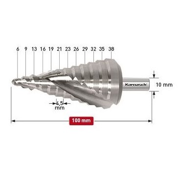 Φρέζες διαβάθμισης     Φρέζες διαβάθμισης 6-30mm Karnasch Γερμανίας HSS-XE(κοβαλτίου)4-20mm Karnasch Γερμανίας HSS-XE(κοβαλτίου)