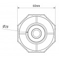 PVC κούπα Ø60 οκτάγωνη Ø28 L145mm  για ρολά στόρια(παντζούρια)