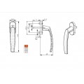 Trend handle for doors and plastic windows, aluminum and wooden